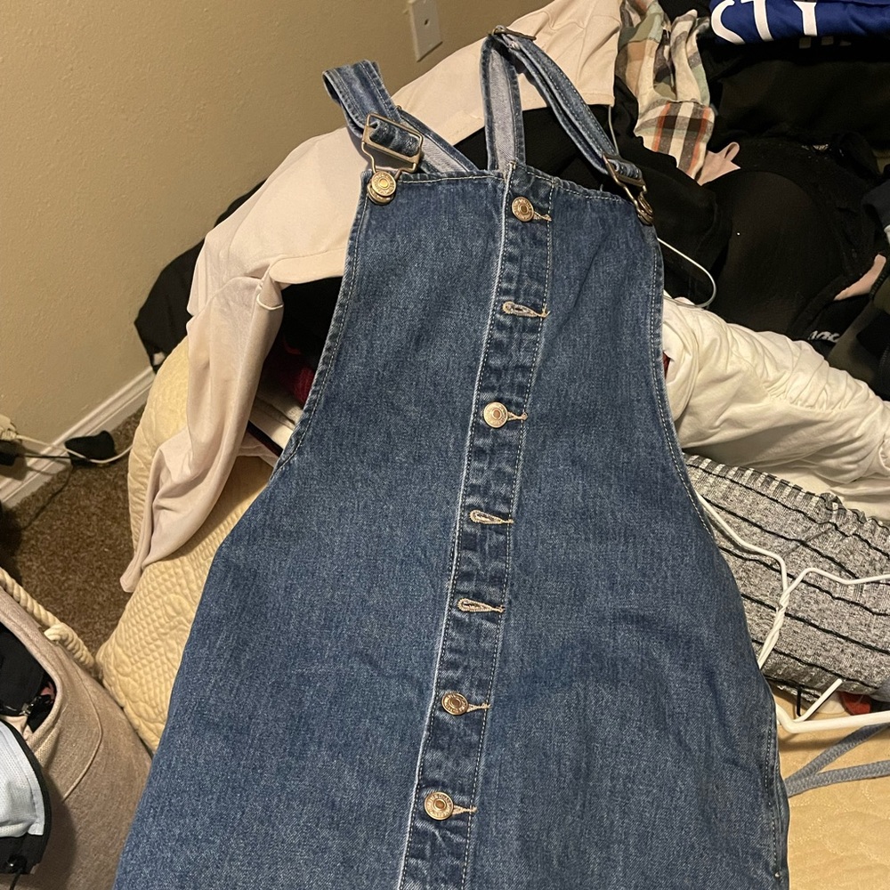 Womens denim overall dress